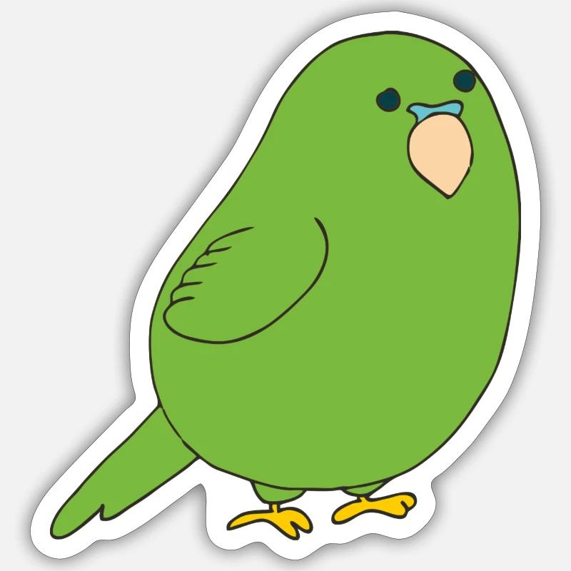 perruche ondulée - Sticker taille S (10 x 10 cm) - blanc mat