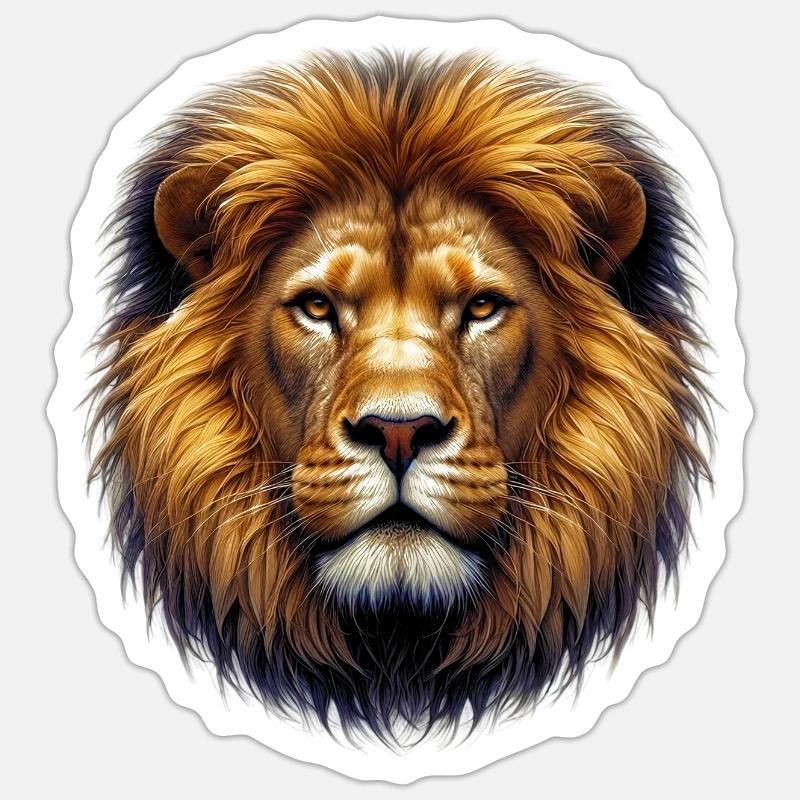 Löwe - Sticker Größe S (10 x 10 cm) - Mattweiß