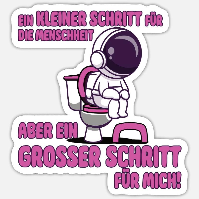 Töpfchen Astronaut Windelfrei Geschenk Kind Windel Sticker Größe S (10 x 10 cm)