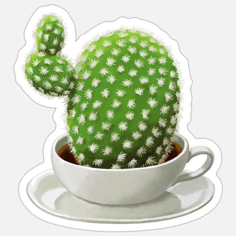Coffee Cactus - Sticker size S (10 x 10 cm) - white matte