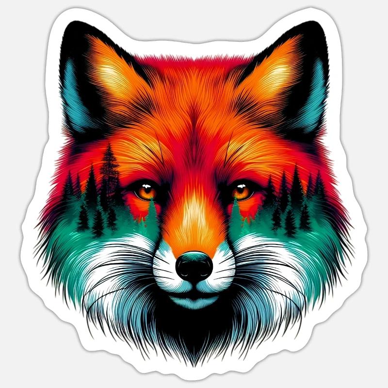 Fuchs - Sticker Größe S (10 x 10 cm) - Mattweiß