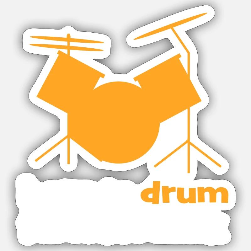 Percussion - Sticker taille S (10 x 10 cm) - blanc mat