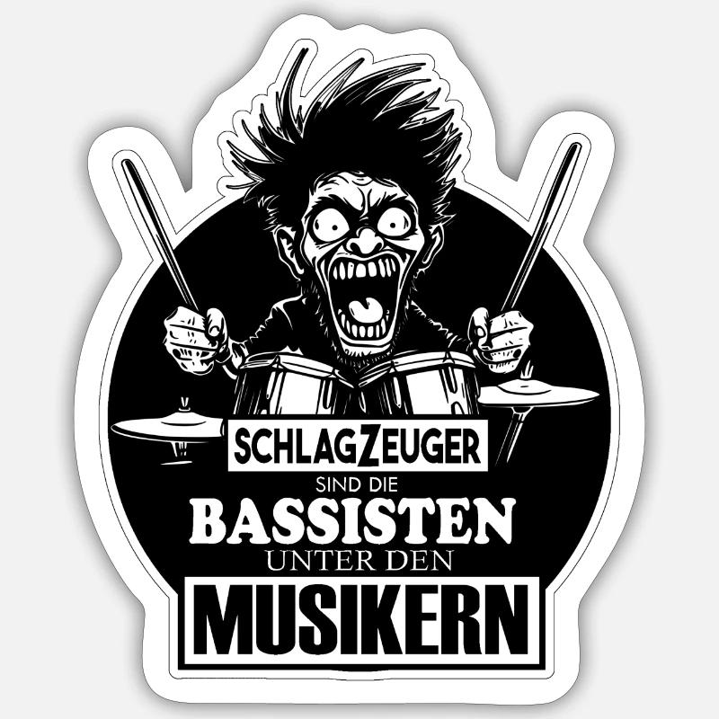Drummer - Sticker Größe S (10 x 10 cm) - Mattweiß
