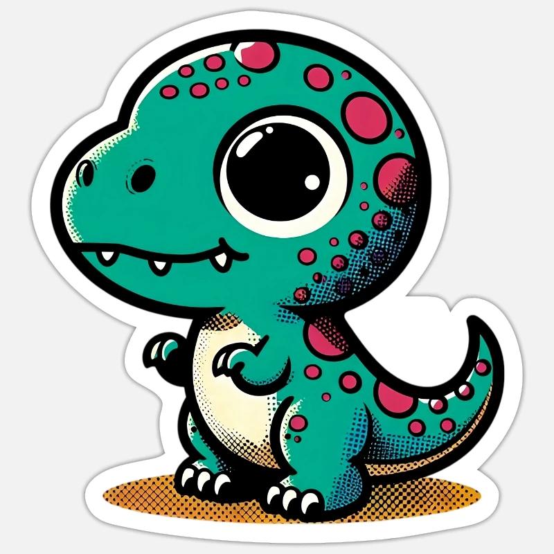 Dinosaurier - Sticker Größe S (10 x 10 cm) - Mattweiß