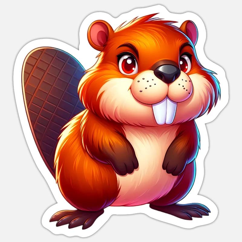 Beaver - Sticker size S (10 x 10 cm) - white matte