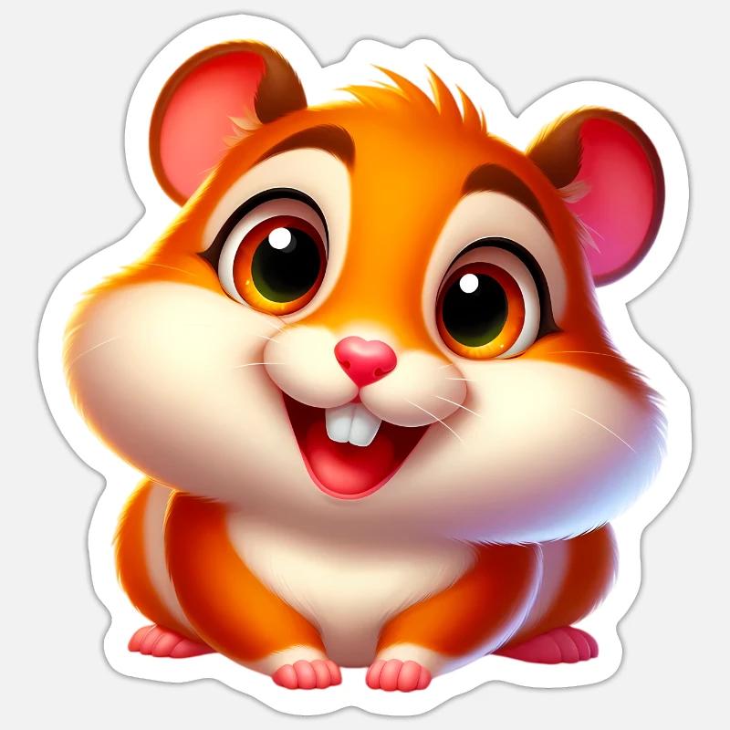 Hamster - Sticker size S (10 x 10 cm) - white matte