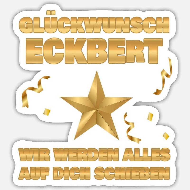 Eckbert als Kollegin - Sticker Größe S (10 x 10 cm) - Mattweiß