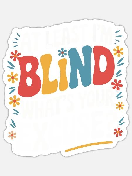 Blinde Blindheit Sehbehinderte Menschen - Sticker Größe S (10 x 10 cm) - Mattweiß
