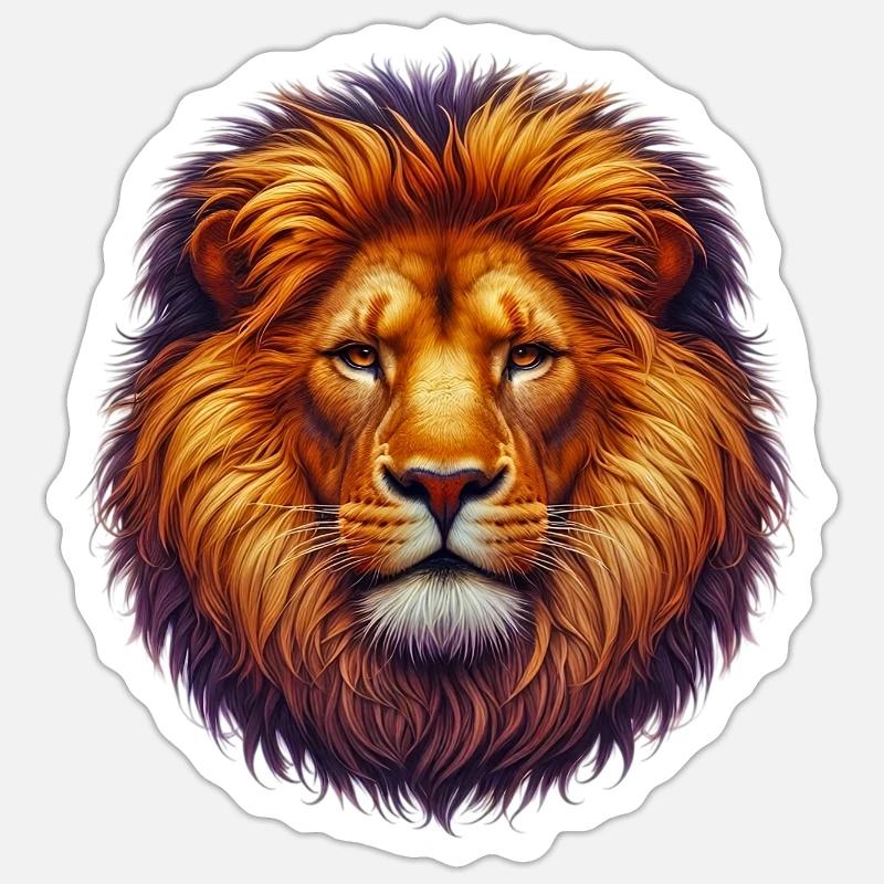Löwe - Sticker Größe S (10 x 10 cm) - Mattweiß