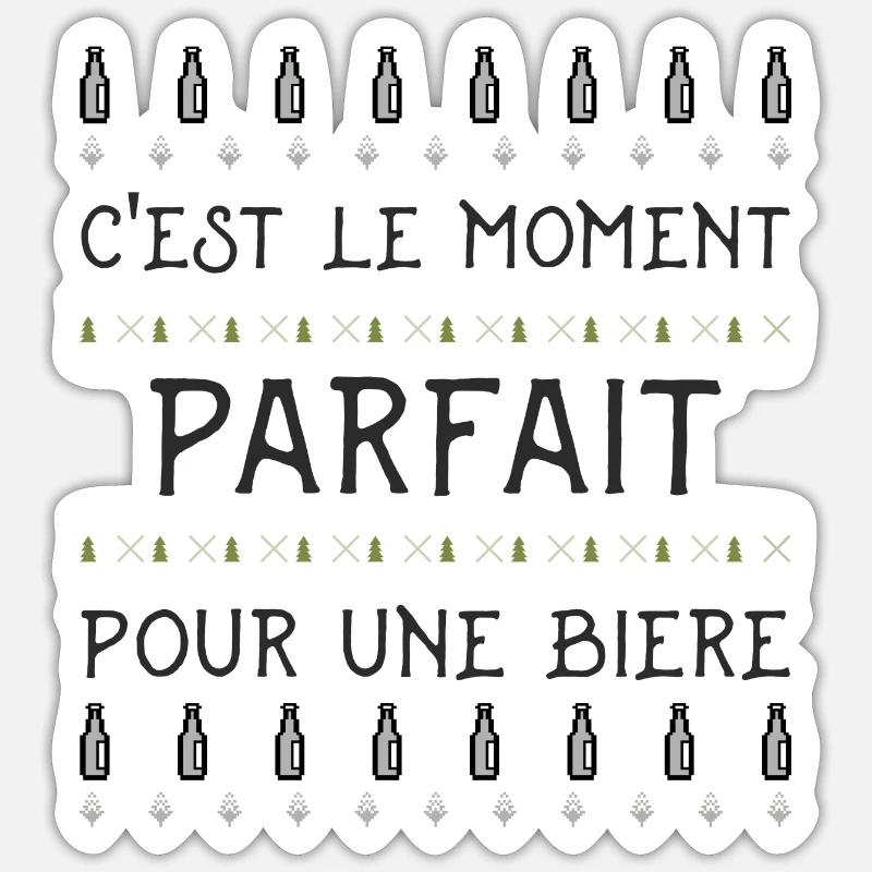 Pull de Noël sur le thème de la bière Sticker taille S (10 x 10 cm)