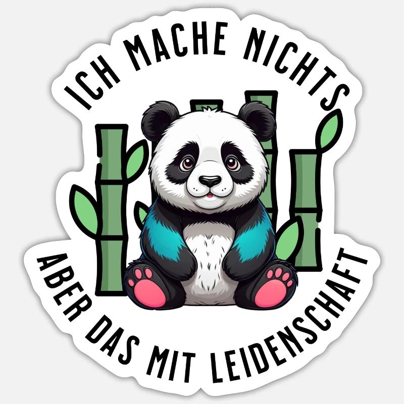 Chill Panda Vibes - Sticker Größe S (10 x 10 cm) - Mattweiß