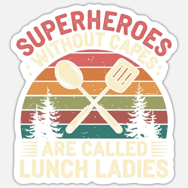 Heldinnen der Mittagspause Sticker Größe S (10 x 10 cm)