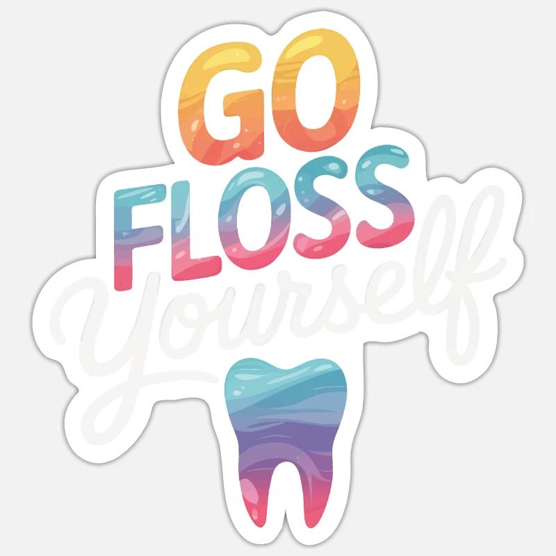 Dentiste Assistant dentaire Dents - Sticker taille S (10 x 10 cm) - blanc mat