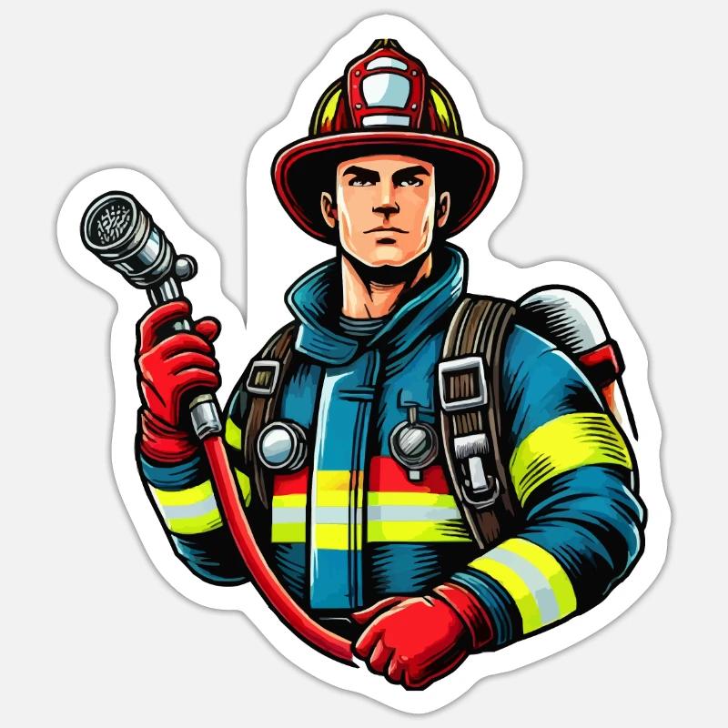 Fireman Sticker size S (10 x 10 cm)