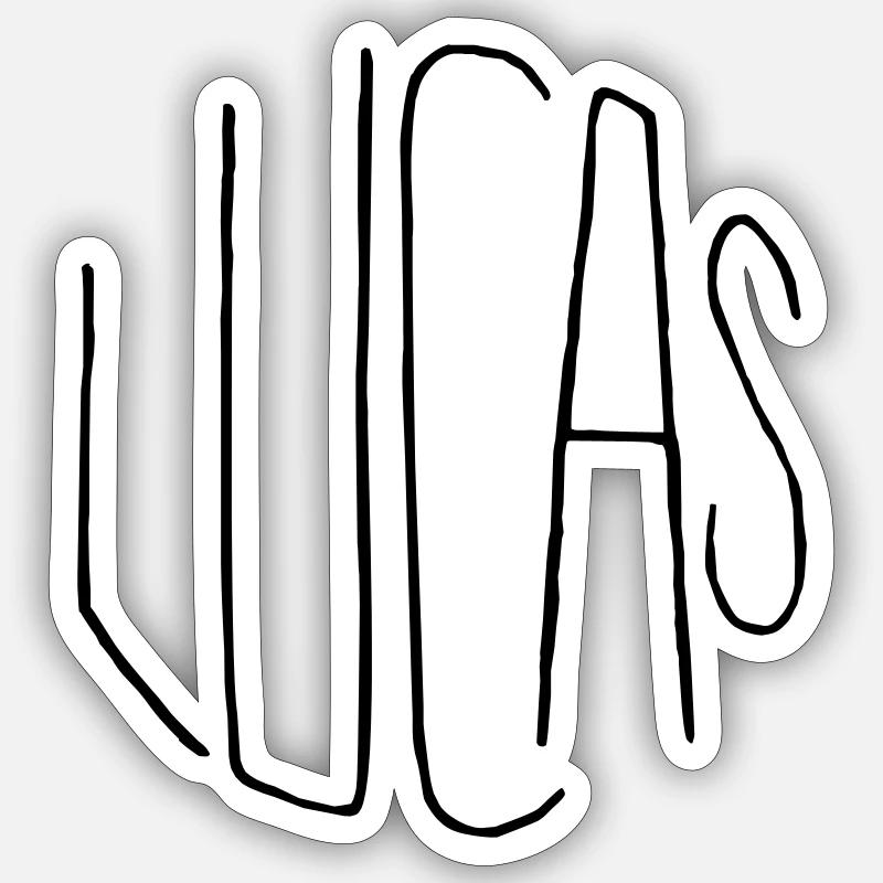 Lucas - Sticker Größe S (10 x 10 cm) - Mattweiß