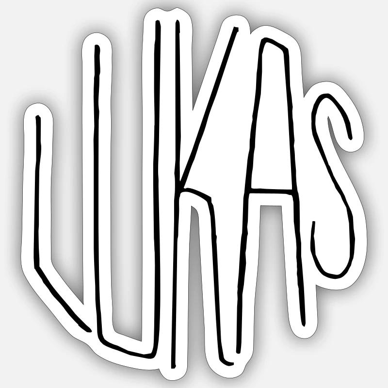 Lukas - Sticker Größe S (10 x 10 cm) - Mattweiß
