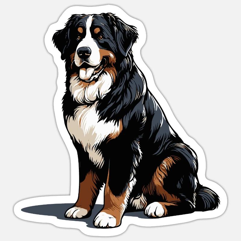 Bouvier bernois - Sticker taille S (10 x 10 cm) - blanc mat