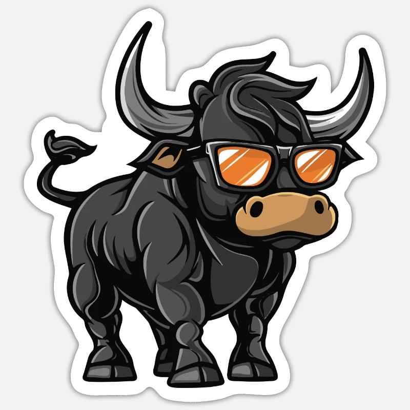Stier Comic Cool Sticker Größe S (10 x 10 cm)