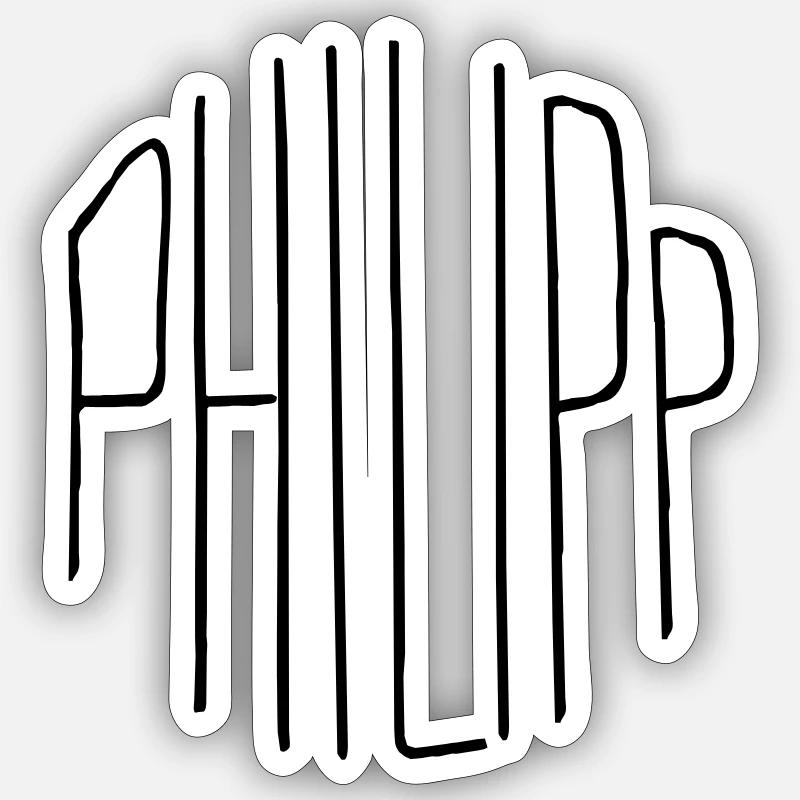 Philipp - Sticker taille S (10 x 10 cm) - blanc mat