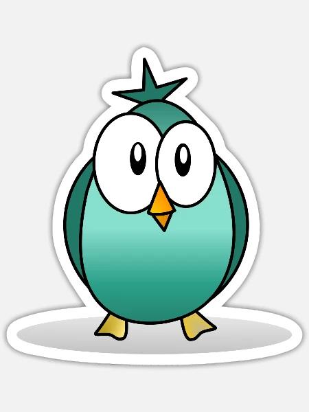 EULE. EULE. VOGEL. NACHT. NATUR. TIER - Sticker Größe S (10 x 10 cm) - Mattweiß