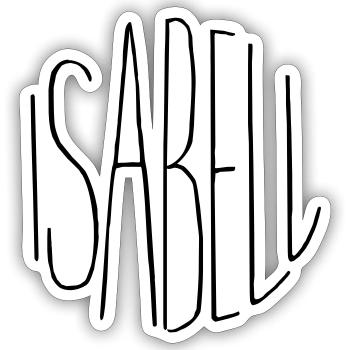 Isabell - Sticker size S (10 x 10 cm) - white matte - Front