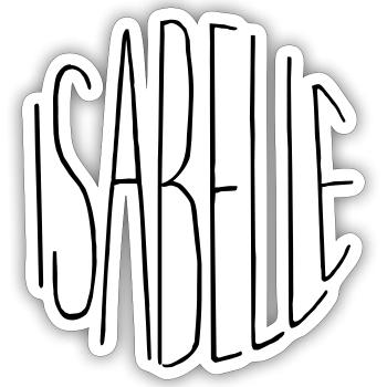 Isabelle - Sticker size S (10 x 10 cm) - white matte - Front