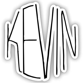 Kevin - Sticker Größe S (10 x 10 cm) - Mattweiß - Vorne