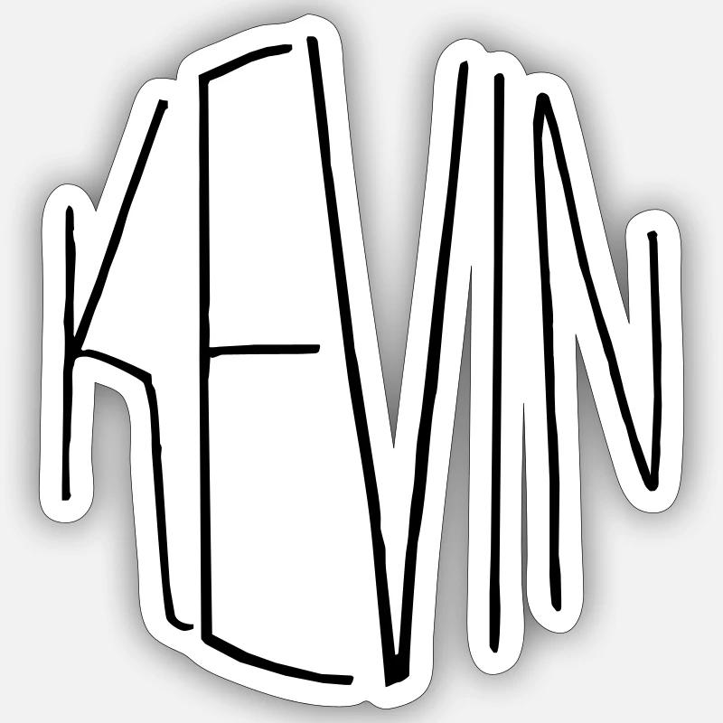 Kevin - Sticker formato S (10 x 10 cm) - bianco opaco