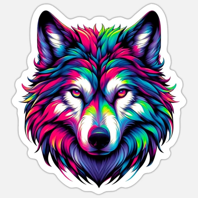 Wolf - Sticker size S (10 x 10 cm) - white matte