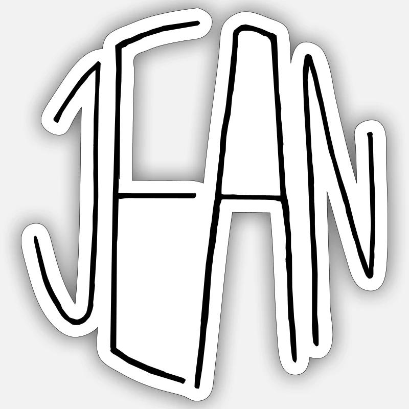 Jean - Sticker size S (10 x 10 cm) - white matte