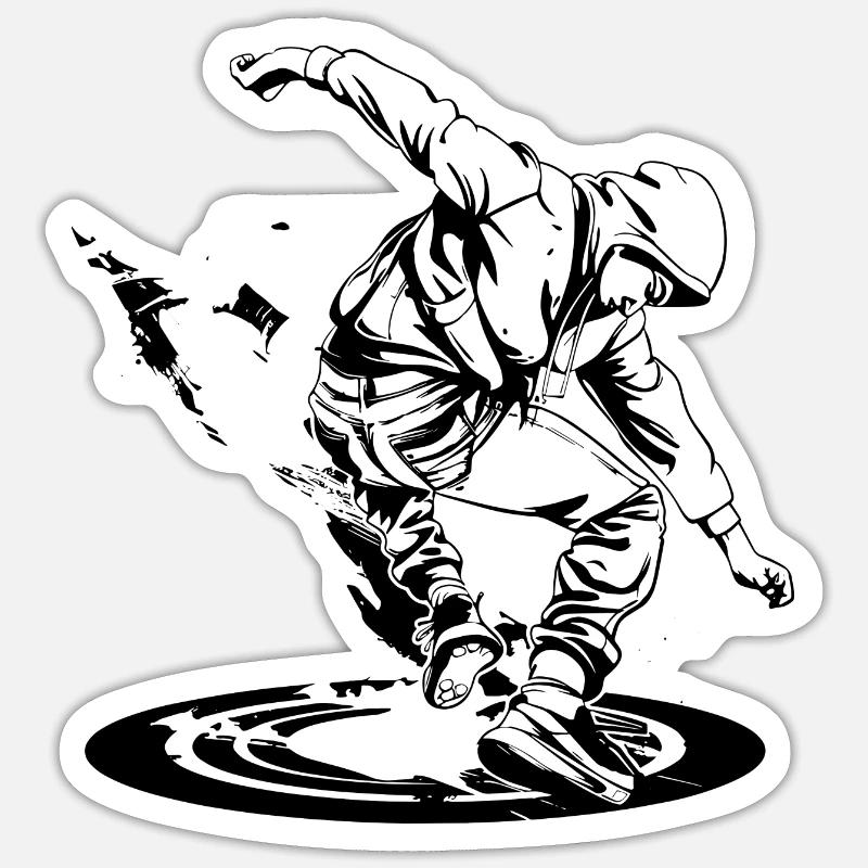 Breakdancer Drawing Sticker size S (10 x 10 cm)