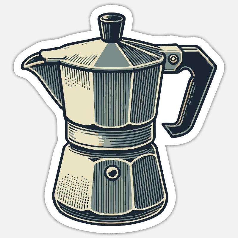 Cafetière à expresso - Sticker taille S (10 x 10 cm) - blanc mat