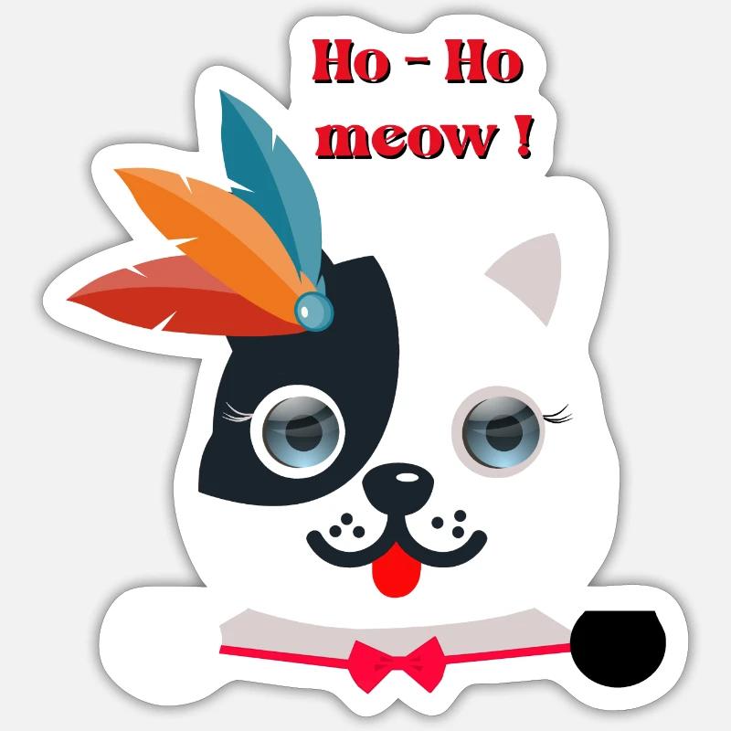 Glamorous cat - Sticker size S (10 x 10 cm) - white matte