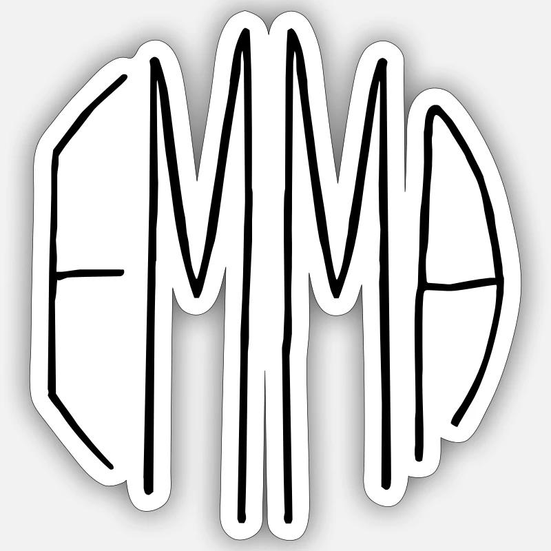 Emma - Sticker taille S (10 x 10 cm) - blanc mat