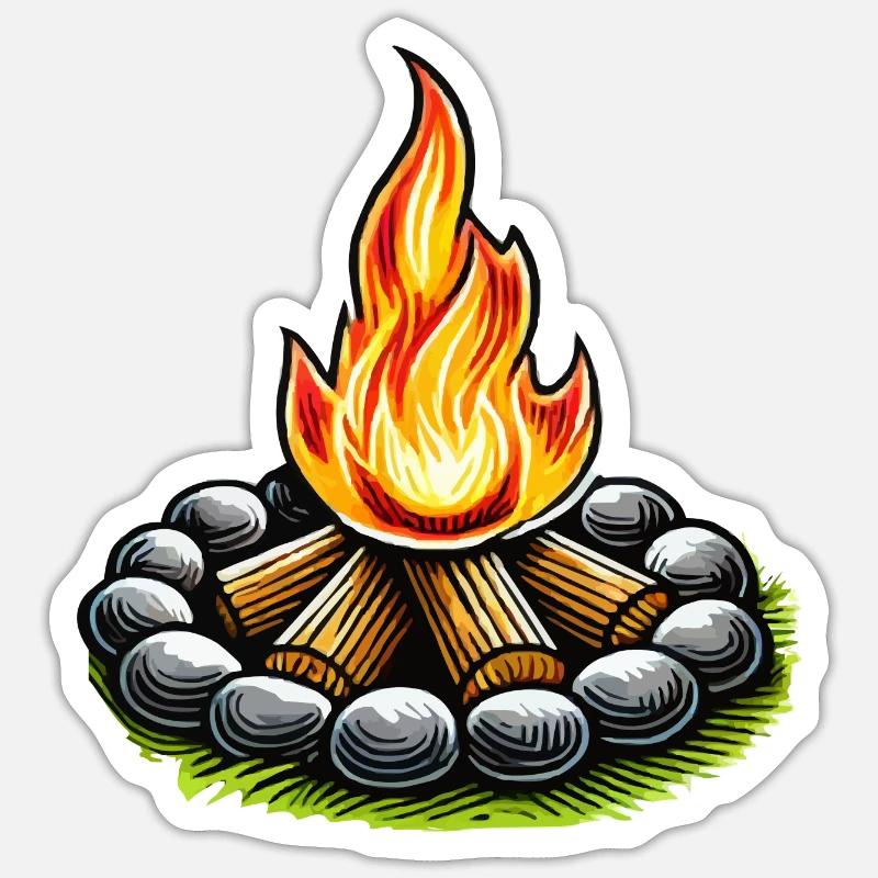 Campfire - Sticker size S (10 x 10 cm) - white matte