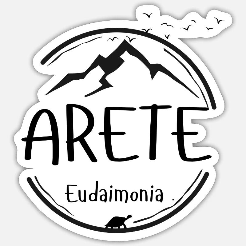 Arete - Eudaimonia - Sticker Größe S (10 x 10 cm) - Mattweiß