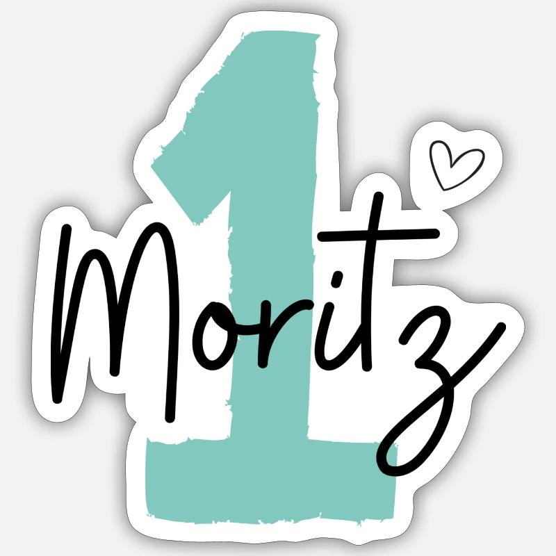 Moritz 1 Geburtstag Sticker Größe S (10 x 10 cm)