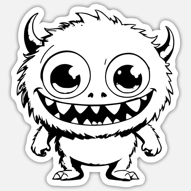 monstre câlin comme graphique vectoriel Sticker taille S (10 x 10 cm)