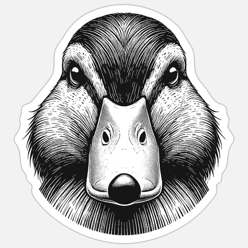 Ente - Sticker Größe S (10 x 10 cm) - Mattweiß