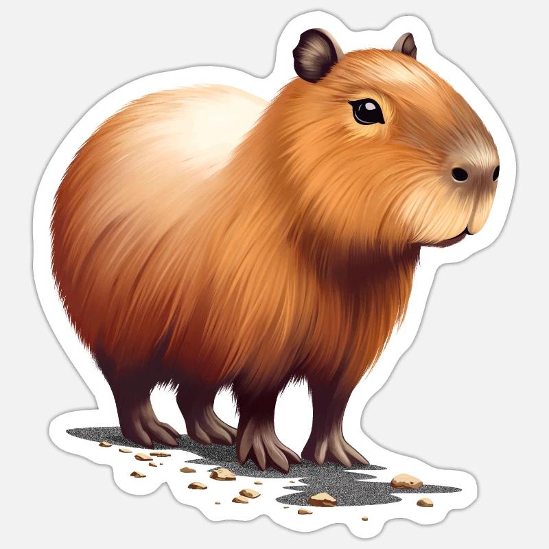 Capybara - Sticker taille S (10 x 10 cm) - blanc mat