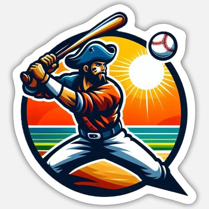 Baseball - Sticker Größe S (10 x 10 cm) - Mattweiß