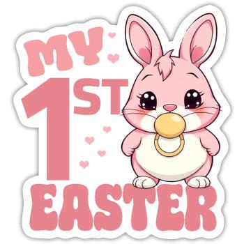 Babys erstes Ostern - My first Easter - Osterfest - Sticker Größe S (10 x 10 cm) - Mattweiß - Vorne