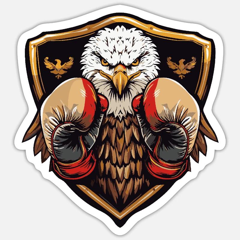 Eagle Boxer MMA - Sticker size S (10 x 10 cm) - white matte