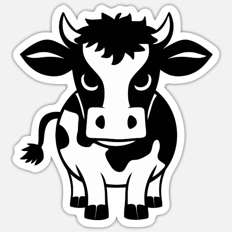 Vache impertinente - Sticker taille S (10 x 10 cm) - blanc mat