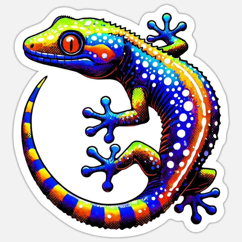 Gecko - Sticker taille S (10 x 10 cm) - blanc mat