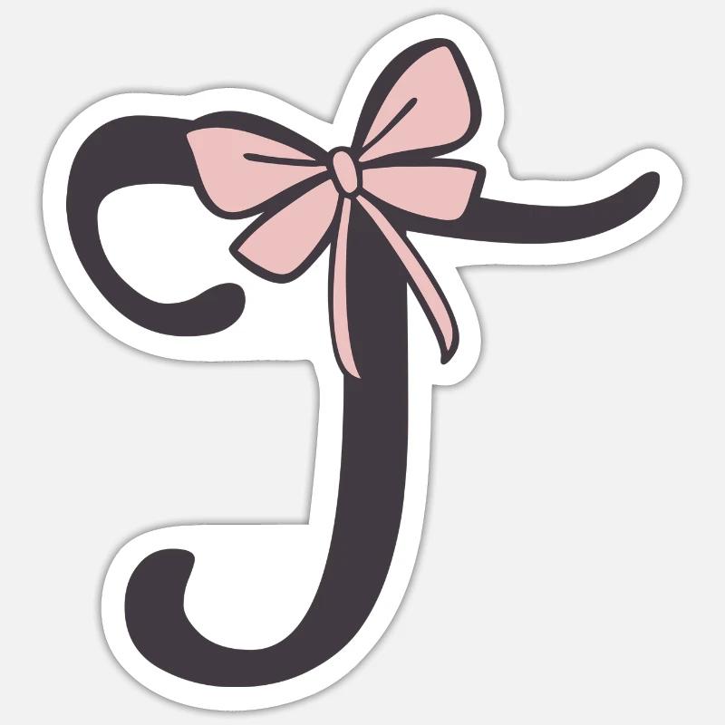 Anfangsbuchstabe T Schleifchen Sticker Größe S (10 x 10 cm)