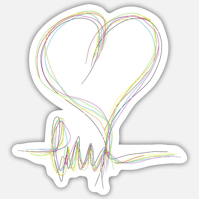 Herz - Sticker Größe S (10 x 10 cm) - Mattweiß