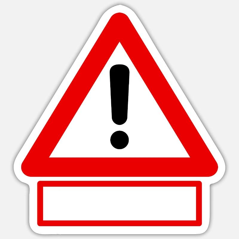 Warning! Custom text! 1 line 🚧 Sticker size S (10 x 10 cm)