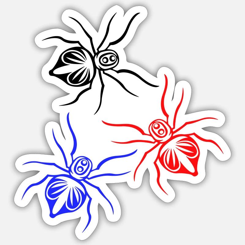 Araignées, vermine - Sticker taille S (10 x 10 cm) - blanc mat