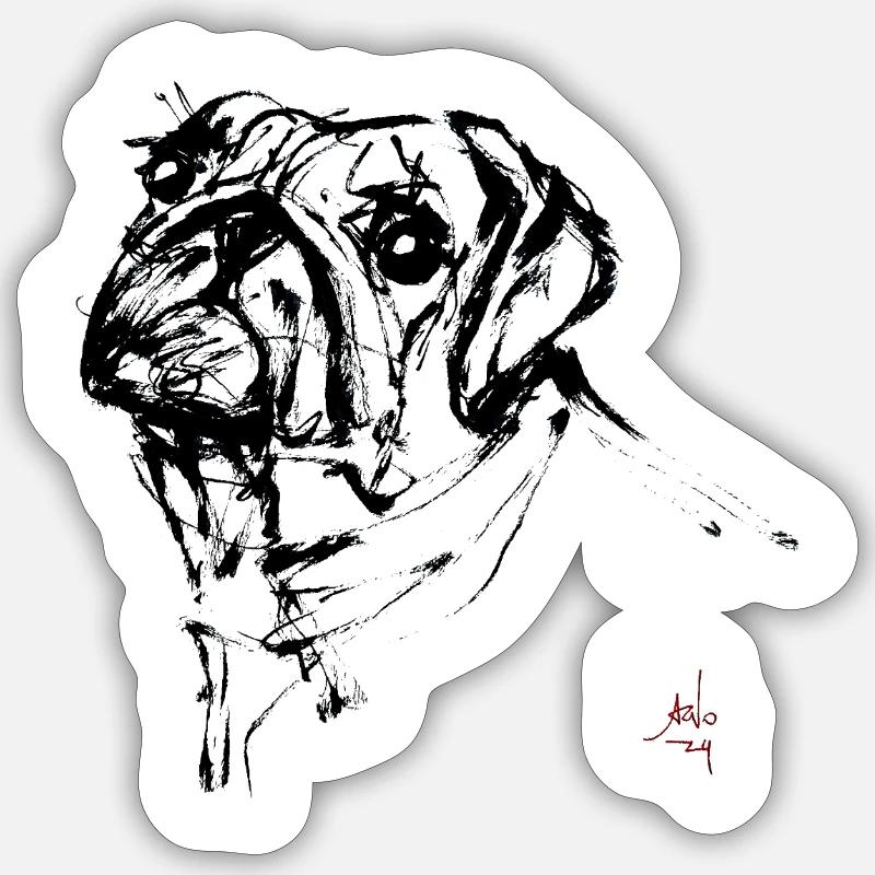 Pug Sticker size S (10 x 10 cm)